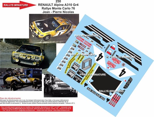 Decals ref 0250 alpine - ref,