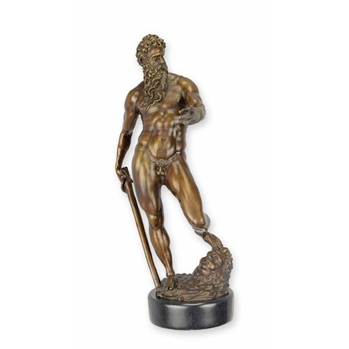 Sculpture bronze neptune - bronze,