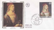 Enveloppe 1er jour Tableau Albert Dürer Peintre 1980 Soie FDC 1