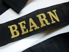 1940 WW2 VARIANTE ! Porte Avions BEARN Marine Ruban légendé ORIGINAL cap tally