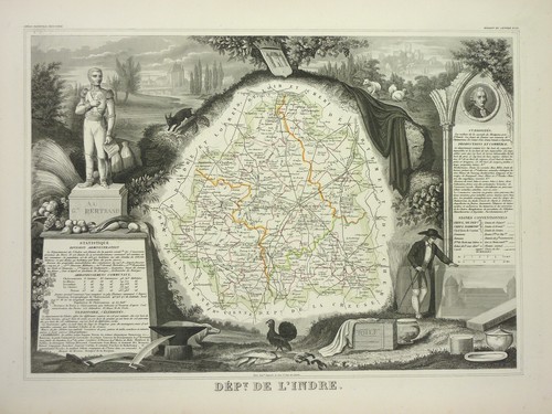 Atlas carte departement - , indre