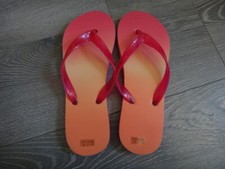 New pink Ombre orange FLIP FLOPS 5 1/2 dip dye two tone summer beach shoes