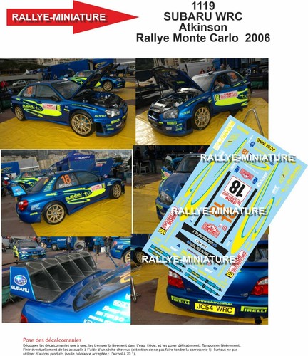 Decals ref 1119 subaru - 1/43,
