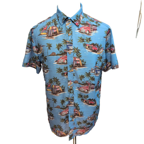 Chemise hawaïenne bleu surf - hawaïenne, m