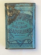 ANCIENNE BOITE EN TOLE LITHOGRAPHIEE PUBLICITAIRE EDGEWORTH TABAC A FUMER U.S.A