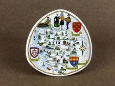 Vintage French Souvenir Plate - POITOU - VENDEE Regional Map