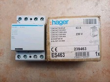 CONTACTEUR 4 POLES 63A HAGER ES463. Bobine 220V 63 AMPERES 4 contact à fermeture