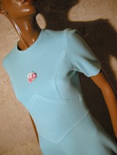 CHIC VINTAGE ROBE JERSEY 1970 TRUE VTG DRESS 70s MOD TWIGGY KLEID ABITO (36)