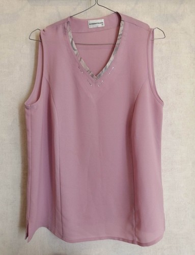 Shirt rose soyeux - rose, encolure