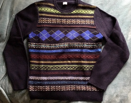 Pull jacquard bleu kenzo homme - pull,