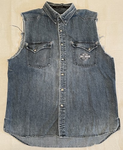 Harley davidson denim vest - denim,