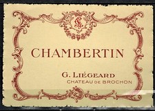 Etiquette Vin de Bourgogne-Chromo-Chambertin-Château De Brochon-Liégeard-R.165