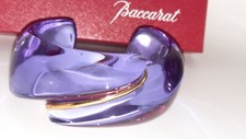 Valeur 595 € NEUF Bracelet manchette Baccarat violet mauve + Or 750 18 carats