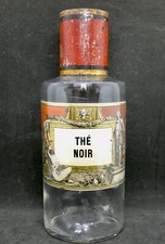 Ancien FLACON pharmacie APOTHICAIRE  pour collection ou déco "THE NOIR"