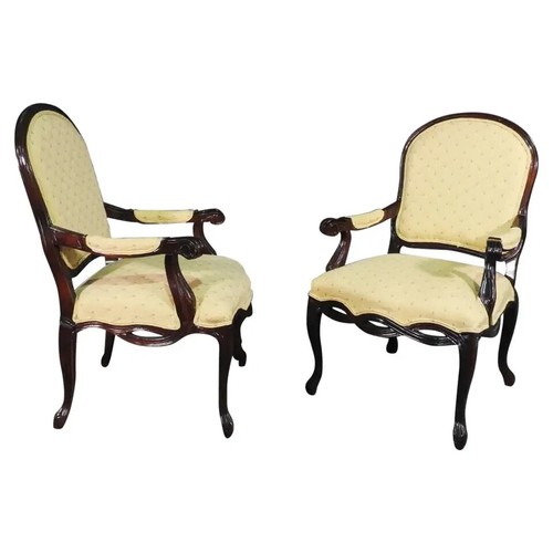 Pair dark mahogany french - pair,