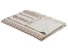 Couvre-Lit en Coton Beige et