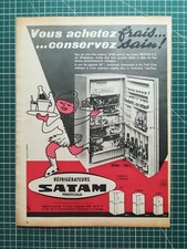 470 Publicité ancienne circa 1950 Electroménager réfrigérateur Satam