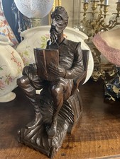 Superbe grande sculpture de DON QUICHOTTE en Bois H.40 Cm
