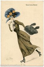 CHARLES NAILLOD. FEMME. BEAUTIFUL LADY. MODE FASHION.CHAPEAU. SKATING-RINK.