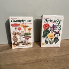 Lot 2 Jeux De 54 Cartes Illustrées Jeux Éducatifs Thème Champignons Et Herbes