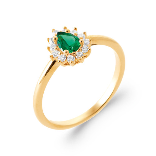 Bague marquise cristal vert - marquise,
