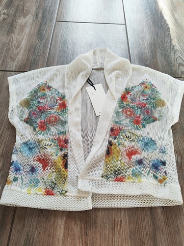 Gilet blanc multicolore - gilet, blanc/multicolore