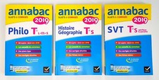 Lot de 3 annales annabac. Sujets & corrigés 2019: SVT. Histoire géo. Philo. TleS