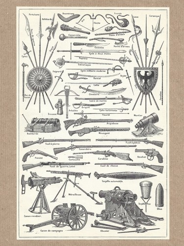 Gravure ancienne armes - armes, et