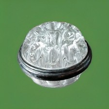 Ancien pique-fleurs en verre et métal argenté français