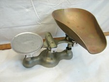 Early Jacobs Trade Country Store Scale Balance Tool Apothecary Bakers Brass Tray