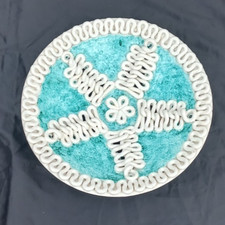 Coupe céramique émaillée turquoise Sainte Radegonde Gustave Asch