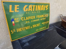 Ancienne Plaque Émaillée Publicitaire Le Gatinais CLAPIER FRANCAIS?⚪️? Pub 