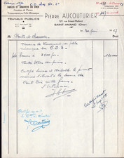 SAINT-AMAND-MONTROND (18) GRAVIER & SABLE / B.T.P. "Pierre AUCOUTURIER" en 1957