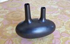 Vase soliflore Boule design noir en céramique