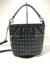 Alexander MQueen Small De Manta Studded Black Leather Bucket Bag MSRP $1595.00