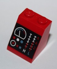 Lego Red Slope without Bottom Tube with Gauges 3678apb01/set 6554 Blaze Brigade