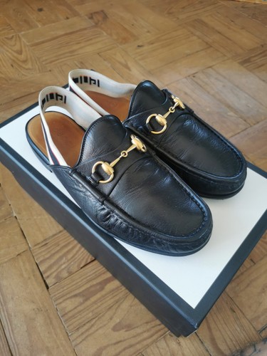 Gucci black leather mule