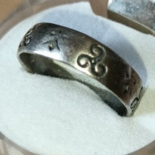 Ancienne Bague Bretonne Bretagne Celte Triskel Hermine Argent Massif 925 T62
