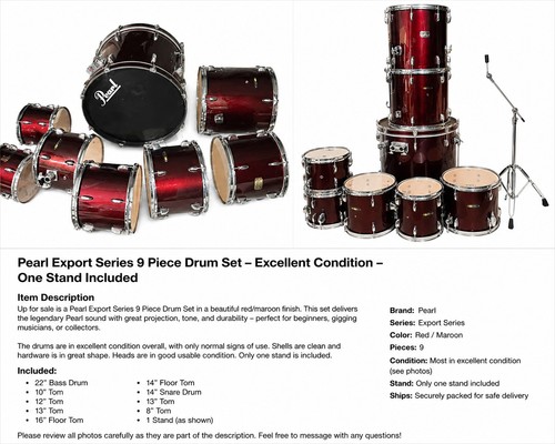 Pearl export series - series, 9-piece