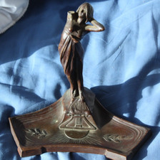 VIDE POCHE BAGUIER régule statue femme ART NOUVEAU patine bronze