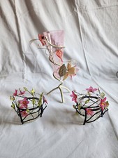 Lot 2 portes bougies bougeoirs et 1 vase fleuri en verre style Murano