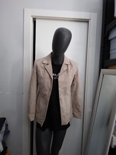 Etam Veste En Cuir Véritable Femme Beige Taille 40 XYC871L