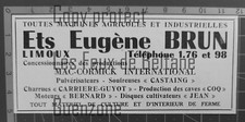 EUGENE BRUN MACHINES AGRICOLES LIMOUX MAC CORMICK  publicité 1961 advert  