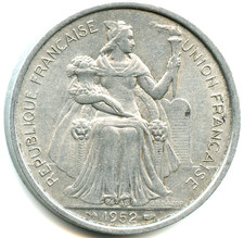 Nouvelle Calédonie 5 francs 1952 de qualité n°8124