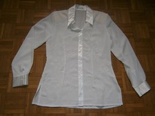 CHEMISIER FEMME BLANC SATINE MANCHES LONGUES TAILLE 38 MARQUE LA BOUTIQUE BRODE