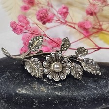 Broche De Col Xixe Seeds Perles Perles Fines Grain Vermeil 48x23mm 6,4g