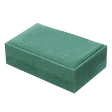 Velours Collier Stockage Cadeau Anneau Boîte Bijoux Vert Cuboïde 3x2x1.5 Pouce