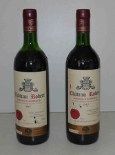Lot de 2 x bouteilles vin rouge Bordeaux Supérieur Château Robert 1987