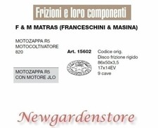 Disque D'Embrayage 15602 Motoculteur R5 JLO Motoculteur 820 F&M MATRAS 9 Cavités