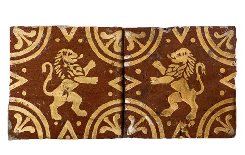 Paire carreaux lion - paire, au